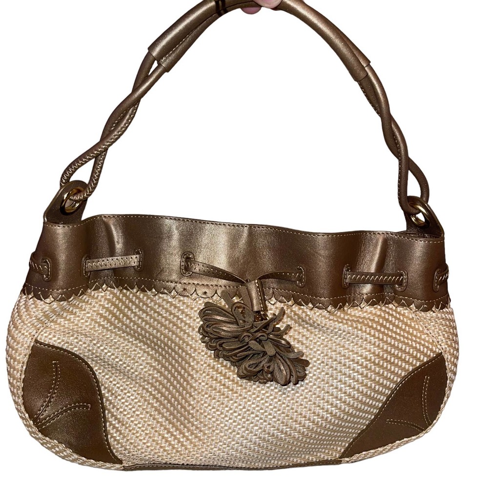 Cole Haan Womens Handbag Shoulder Bag Tan And Brown 90’s Vibes